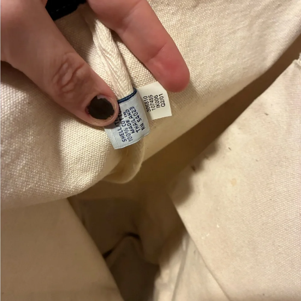 Old Navy 2001 Vintage Canvas Tote Bag - Navy and Cream - Picture 5 of 6